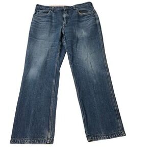 Duluth Trading Co Mens Straight Leg Denim Jeans Blue 100% Cotton 38x32 RN106803